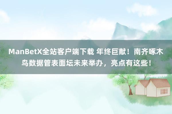 ManBetX全站客户端下载 年终巨献！南齐啄木鸟数据管表面坛未来举办，亮点有这些！