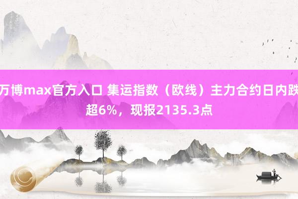 万博max官方入口 集运指数（欧线）主力合约日内跌超6%，现报2135.3点