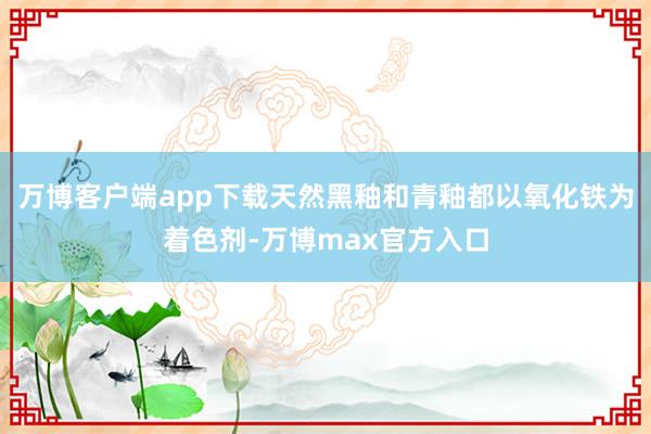 万博客户端app下载天然黑釉和青釉都以氧化铁为着色剂-万博max官方入口