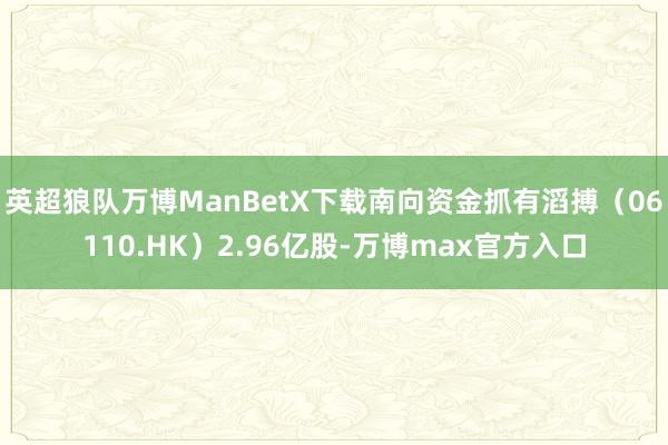 英超狼队万博ManBetX下载南向资金抓有滔搏（06110.HK）2.96亿股-万博max官方入口