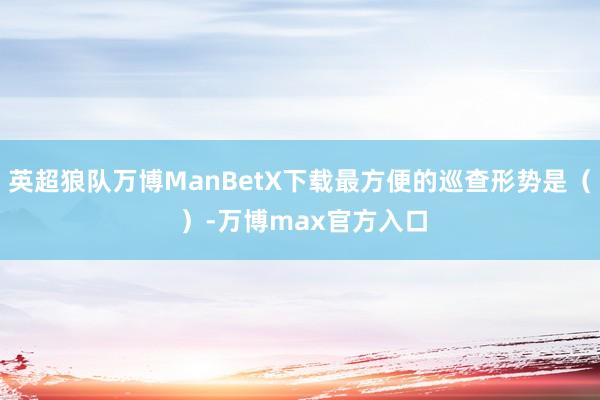 英超狼队万博ManBetX下载最方便的巡查形势是（ ）-万博max官方入口