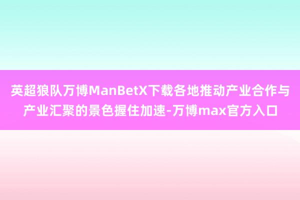 英超狼队万博ManBetX下载各地推动产业合作与产业汇聚的景色握住加速-万博max官方入口