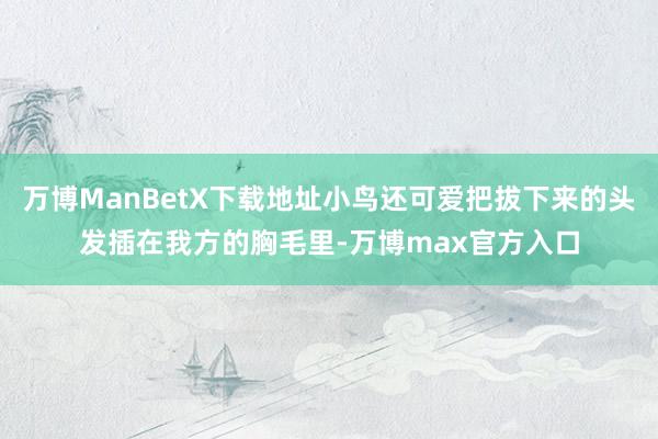 万博ManBetX下载地址小鸟还可爱把拔下来的头发插在我方的胸毛里-万博max官方入口