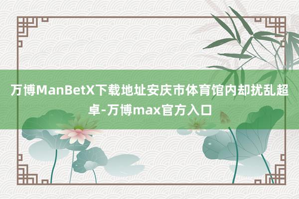 万博ManBetX下载地址安庆市体育馆内却扰乱超卓-万博max官方入口